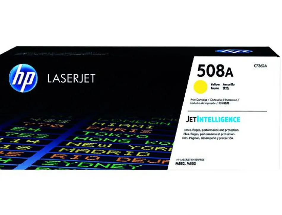 Toner laser hp n.508a laserjet entreprise m552/m553/m577 couleur jaune 5000p