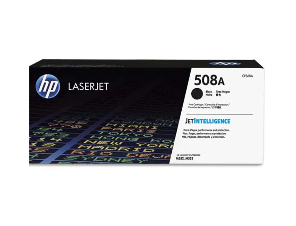 Toner laser hp n.508a laserjet entreprise color m552/m553/m577 couleur noir 6000p
