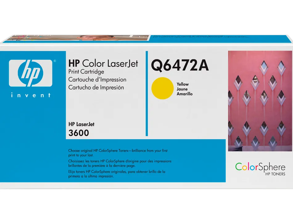 Toner laser hp n.502a q6472a couleur jaune 4000p