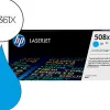 Toner laser hp n.508x laserjet entreprise m552/m553/m577 couleur cyan 9500p