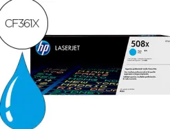 Toner laser hp n.508x laserjet entreprise m552/m553/m577 couleur cyan 9500p