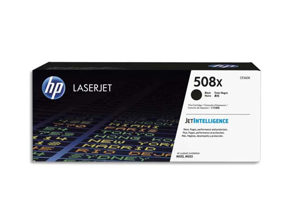 Toner laser hp n.508x laserjet entreprise m552/m553/m577 couleur noir 12500p