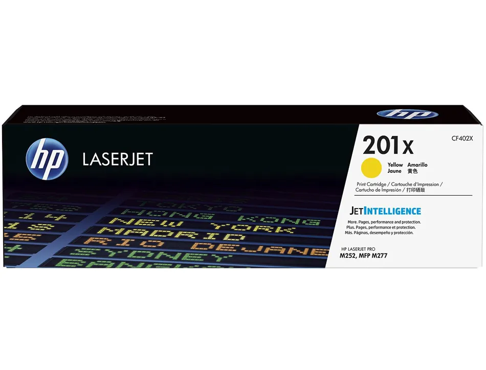 Toner laser hp n.201x laserjet pro mfp m277/m274/m252 couleur jaune 2300p