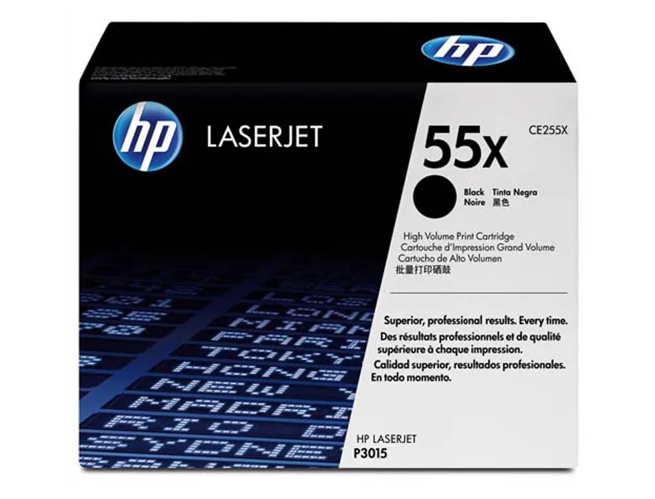 Toner laser hp 55x ce225x pour laserjet entreprise p3015/d/dn/n/x couleur noir haute capacité 12500p