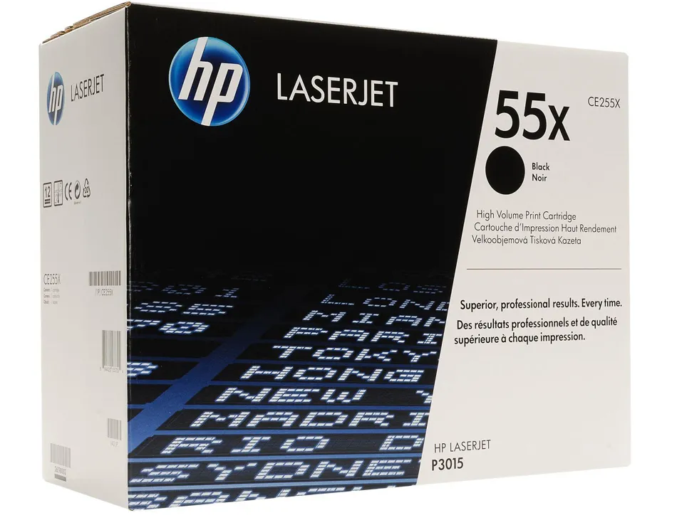 Toner laser hp 55x ce225x pour laserjet entreprise p3015/d/dn/n/x couleur noir haute capacité 12500p