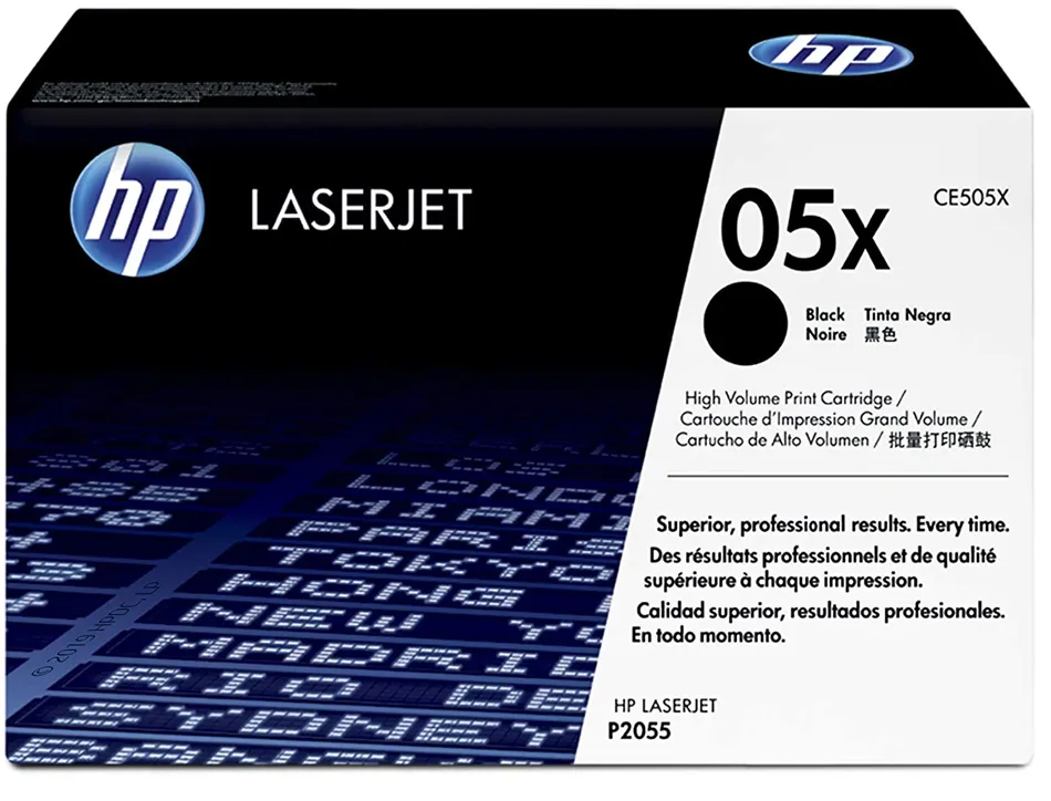 Toner laser hp 05x ce505x pour laserjet p2035/2055d/dn couleur noir haute capacité 6500p