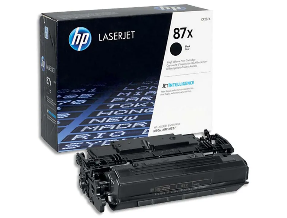 Toner laser hp 87x cf287x pour laserjet entreprise m506/mfp m527 & laserjet pro m501 couleur noir 18000p