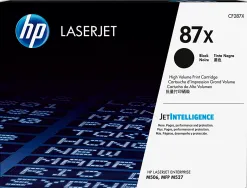 Toner laser hp 87x cf287x pour laserjet entreprise m506/mfp m527 & laserjet pro m501 couleur noir 18000p