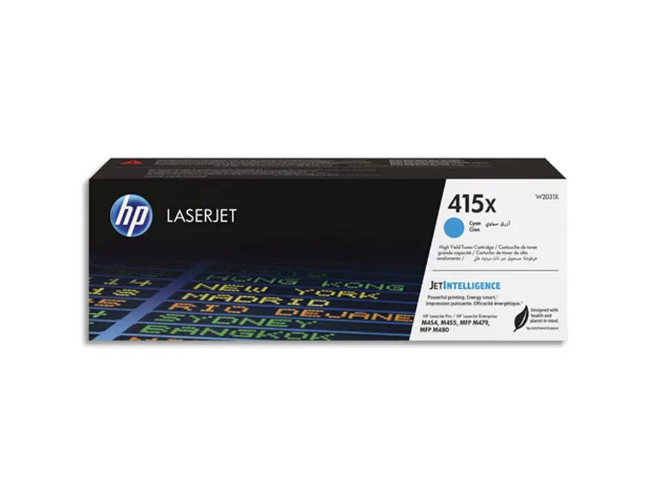 Toner laser hp 415x laserjet original pro couleur rendementeleve 6000 pages coloris cyan