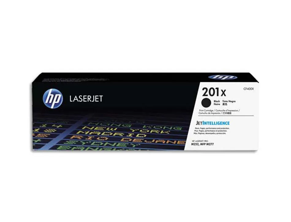 Toner laser hp 201x pour laserjet pro mfp m277/m274/m252 couleur noir 2800p
