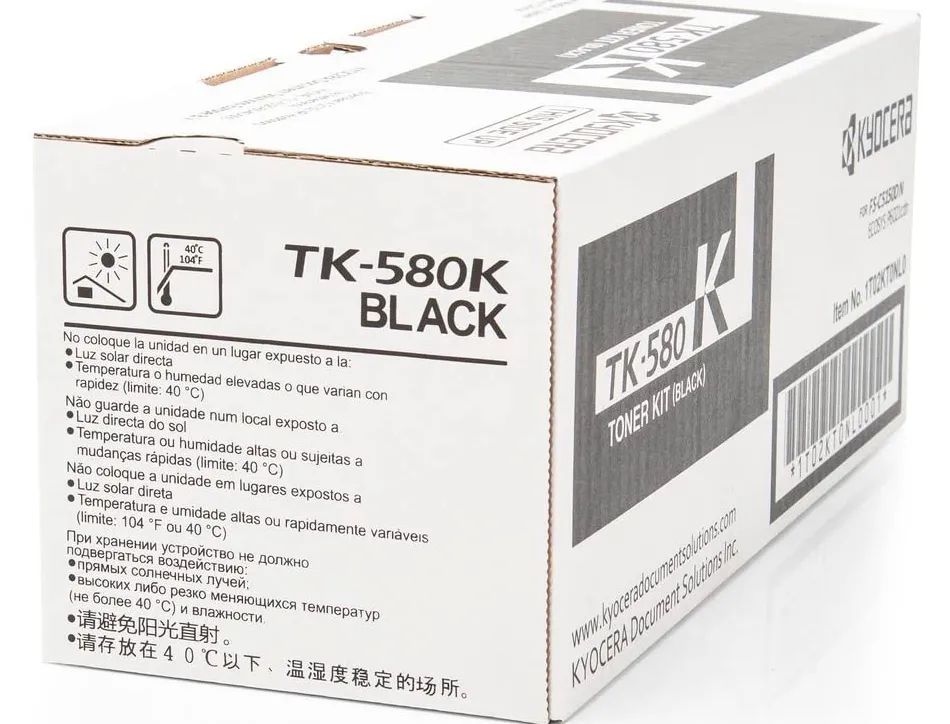 Toner laser kyocera 1t02kt0nl0 tk580 pour fsc5150dn/p6021cdn couleur noir 3500p