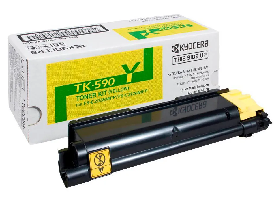 Toner laser kyocera 1t02kvanl0 tk590y pour fsc2016/2026/2126/5250/p2026cdn couleur jaune 5000p