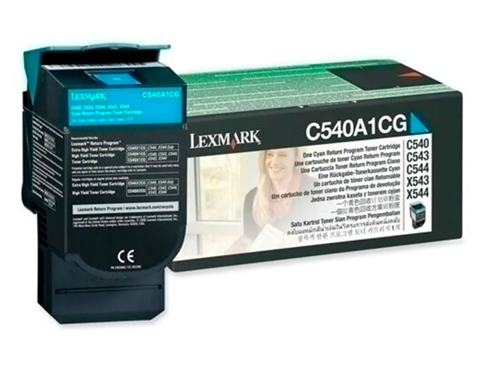 Toner laser lexmark c540/c543/c544/x543/x544 c540a1cg couleur cyan 1000p