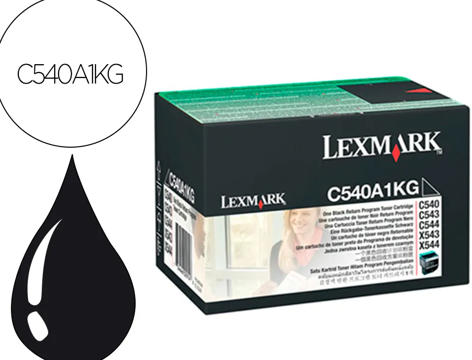Toner laser lexmark c540/c543/c544/x543/x544 c540a1kg couleur noir 1000p