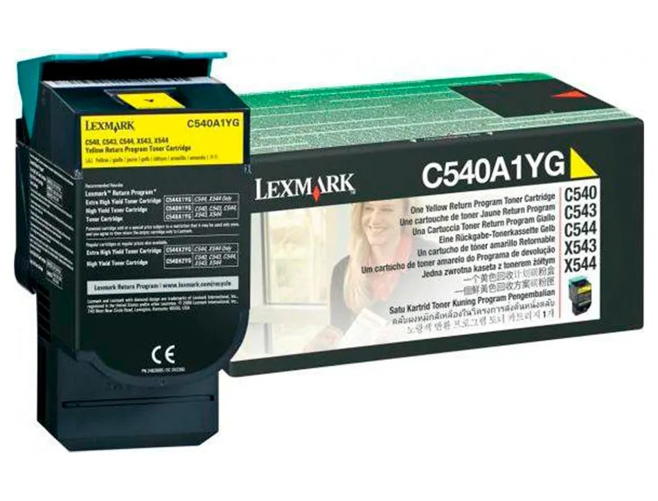 Toner laser lexmark c540/c543/c544/x543/x544 c540a1yg couleur jaune 1000p