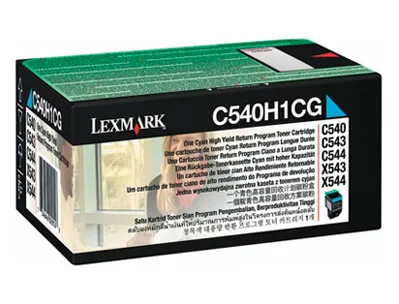 Toner laser lexmark c540h1cg pour c540/c543/ c544/x543/x544 couleur cyan 2000p