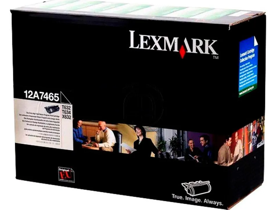 Toner laser lexmark t632/t634/x630/x632 12a7465 couleur noir haute capacite 32000p