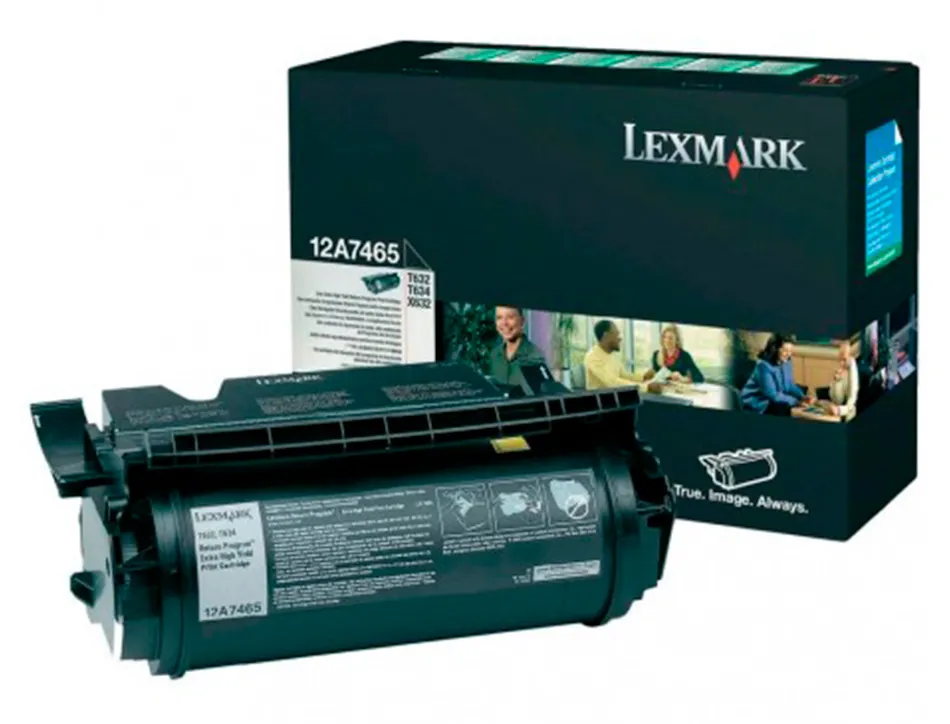 Toner laser lexmark t632/t634/x630/x632 12a7465 couleur noir haute capacite 32000p
