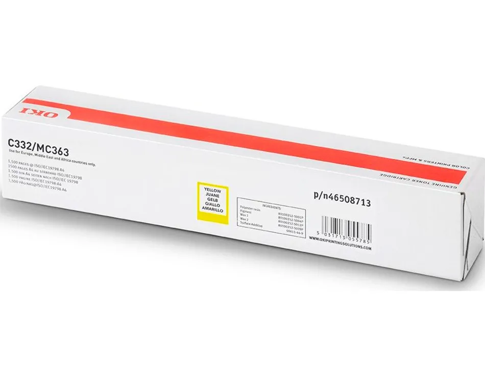 Toner laser oki 46508713 couleur jaune 1500 pag