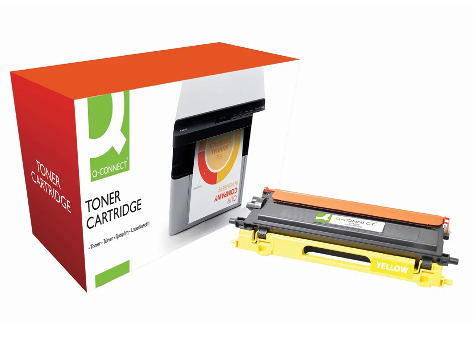 Toner laser q-connect compatible imprimantes brother tn135y couleur jaune haute capacité 4000p