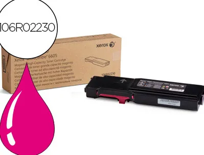 Toner laser xerox 106r02230 pour phaser 6600 workcentre 6605 couleur magenta 6000p
