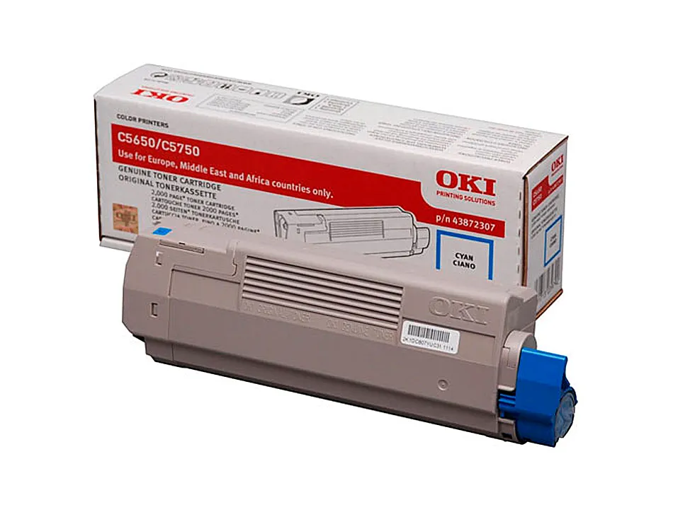 Toner oki c650 couleur cyan 2000 pag