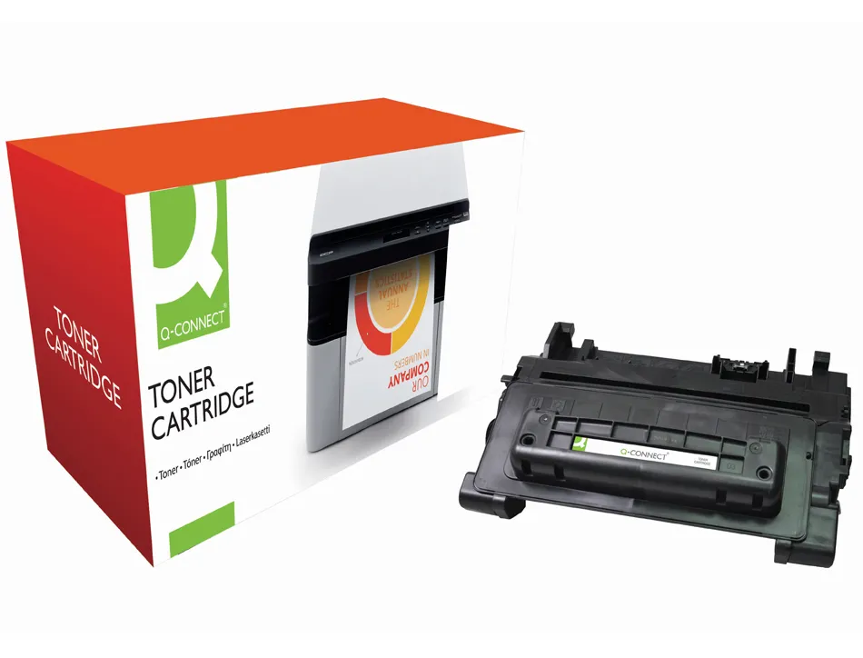 Toner q-connect compatible hp ce390a 90aqcn pour imprimantes laserjet m4555 600 601dn 602dn 603dn couleur noir