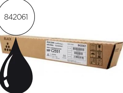 Toner ricoh laser 842061 841504 841587 pour mpc2551 2051 couleur noir 10000p