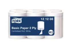 Tork papier d'essuyage basic pour distributeur à dévidage central blanc m2 lot de 6