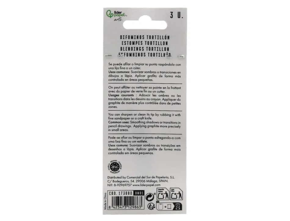 Tortillons liderpapel sachet de 3 unites diametres assortis