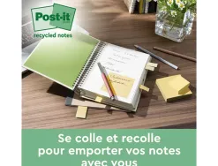 Tour de notes post-it recyclées 38 x 51 mm coloris jaune 24 blocs