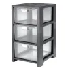 Tour de rangement cep office 3 tiroirs transparent dim 32,5x35xh59,5cm coloris noir