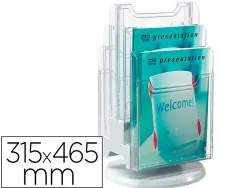 Tourniquet de table exacompta verticale a4 6 compartiments stable et pivotant gris crsital