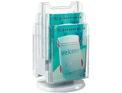 Tourniquet de table exacompta verticale a4 6 compartiments stable et pivotant gris crsital