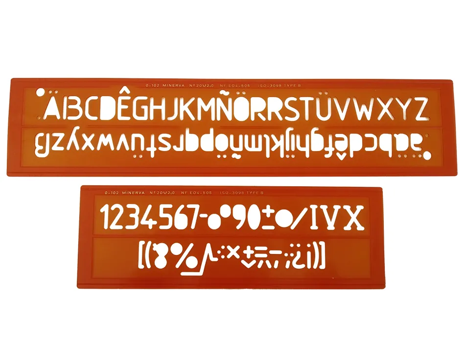 Trace-lettres minerva tracage technique 20mm orange