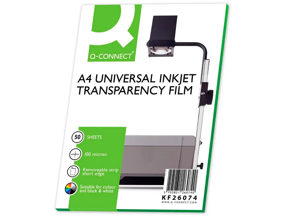 Transparent q-connect économique ohp imprimante jet encre format a4 bande détachable boîte 50 unités