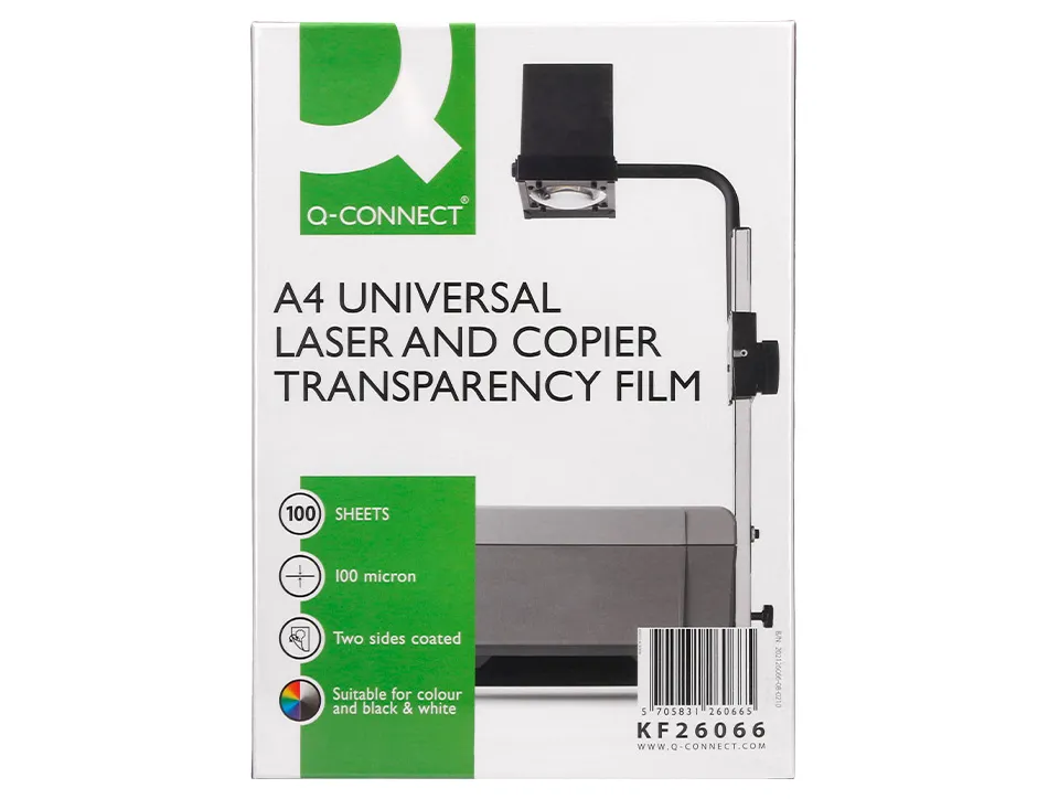 Transparent q-connect économique ohp photocopieur format a4 couchage spécial sans feuille entrecollée boîte 100 unités