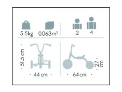 Tricycle trikes selle 2 positions 2 /4 ans 64x51,5x44cm