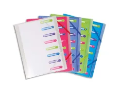 Trieur chromaline exacompta polypro 8 compartiments format a4 avec pochette 3 rabats
