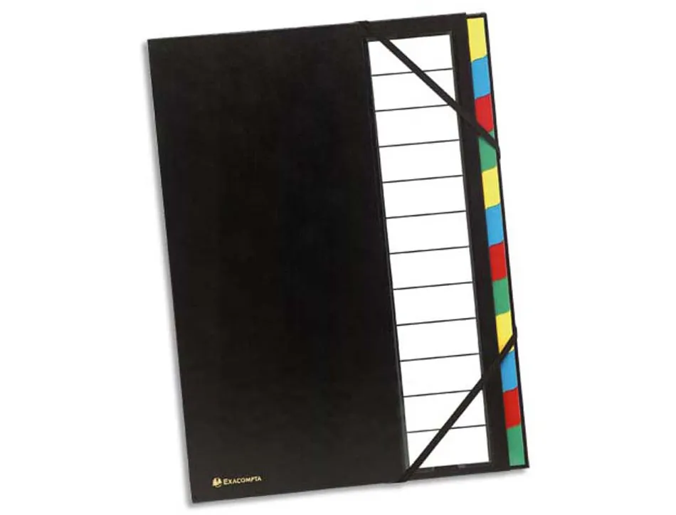 Trieur de bureau exacompta ordonator rigide 12 compartiments noir