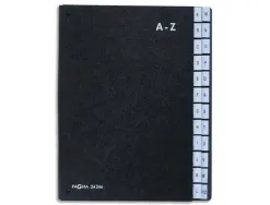 Trieur durable alphabétique 24 touches a4+ dos extensible couverture en carton solide sans pvc