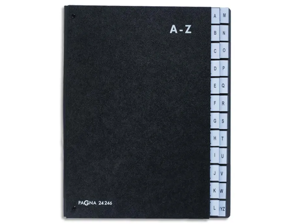 Trieur durable alphabétique 24 touches a4+ dos extensible couverture en carton solide sans pvc