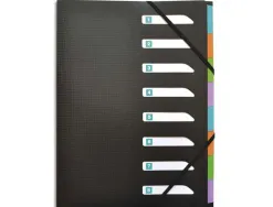 Trieur elba memphis polypropylène a4+ 8 compartiments 3 rabats élastique indexation fiche amovible coloris noir