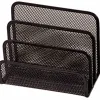 Trieur enveloppes q-connect métal mesh maille métallique 3 compartiments courrier 175x140x80mm coloris noir