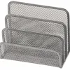 Trieur enveloppes q-connect métal mesh maille métallique 3 compartiments courrier 175x140x80mm coloris argent