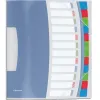 Trieur esselte vivida polypropylène translucide 12 compartiments 3 rabats bandes élastiques index amovible étiquette dos