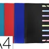 Trieur exacompta 3 rabats polypro a4 avec elastiques et fenetres 8 compartiments coloris assortis