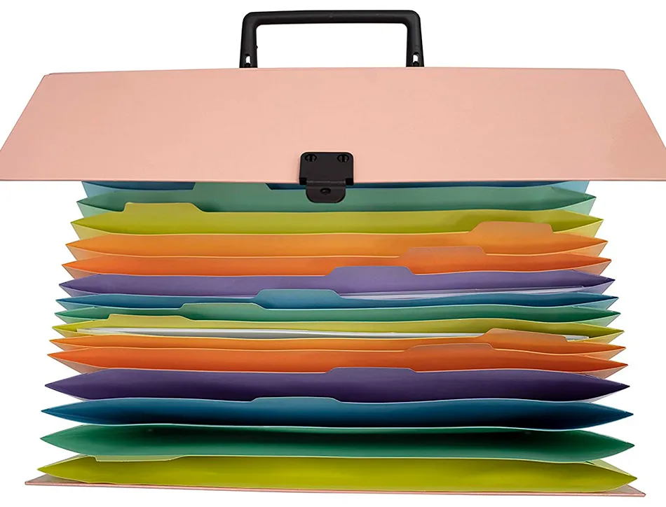 Trieur exacompta familial a poignee aquarel assortie 18 compartiments