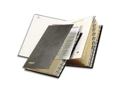 Trieur exacompta ordonator carton recouvert pvc 25x33cm alphabétique 26 compartiments 300f dos extensible coloris noir