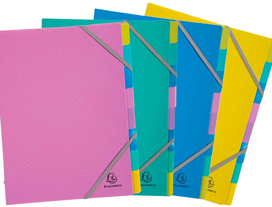Trieur exacompta polypropylene 3 rabats forever young 8 compartiments